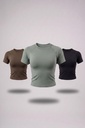 Raw crop Olive, Sage green & Black  3-Pack