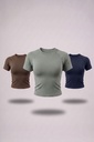 Raw crop Olive, Sage green & Navy 3-Pack